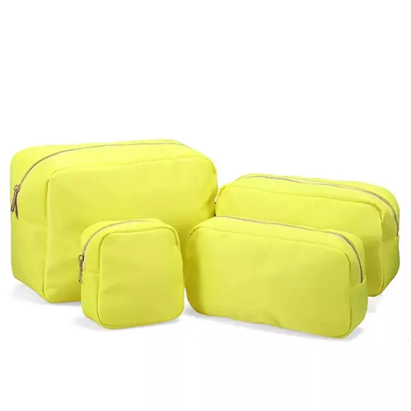 Multi-Color Nylon Cosmetic Bag - Large Zipper Makeup Pouch & Toiletry Organizer for Women and Girls