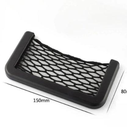Car Seat Side Storage Bag - Elastic Mesh Pocket Organizer for Phone & Interior Accessories