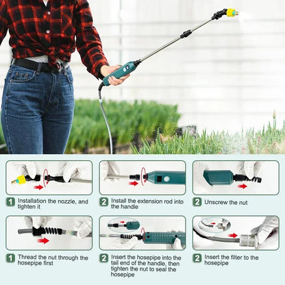 2400mAh Electric Garden Sprayer - High-Pressure Portable Plant Watering Tool with 3 Mist Nozzles for Lawn & Crop Irrigation