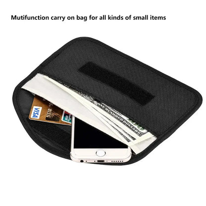 Double Layer Signal Blocker Bag - Anti-Radiation GPS Phone Shielding Pouch for ID Card Storage & Anti-Tracking