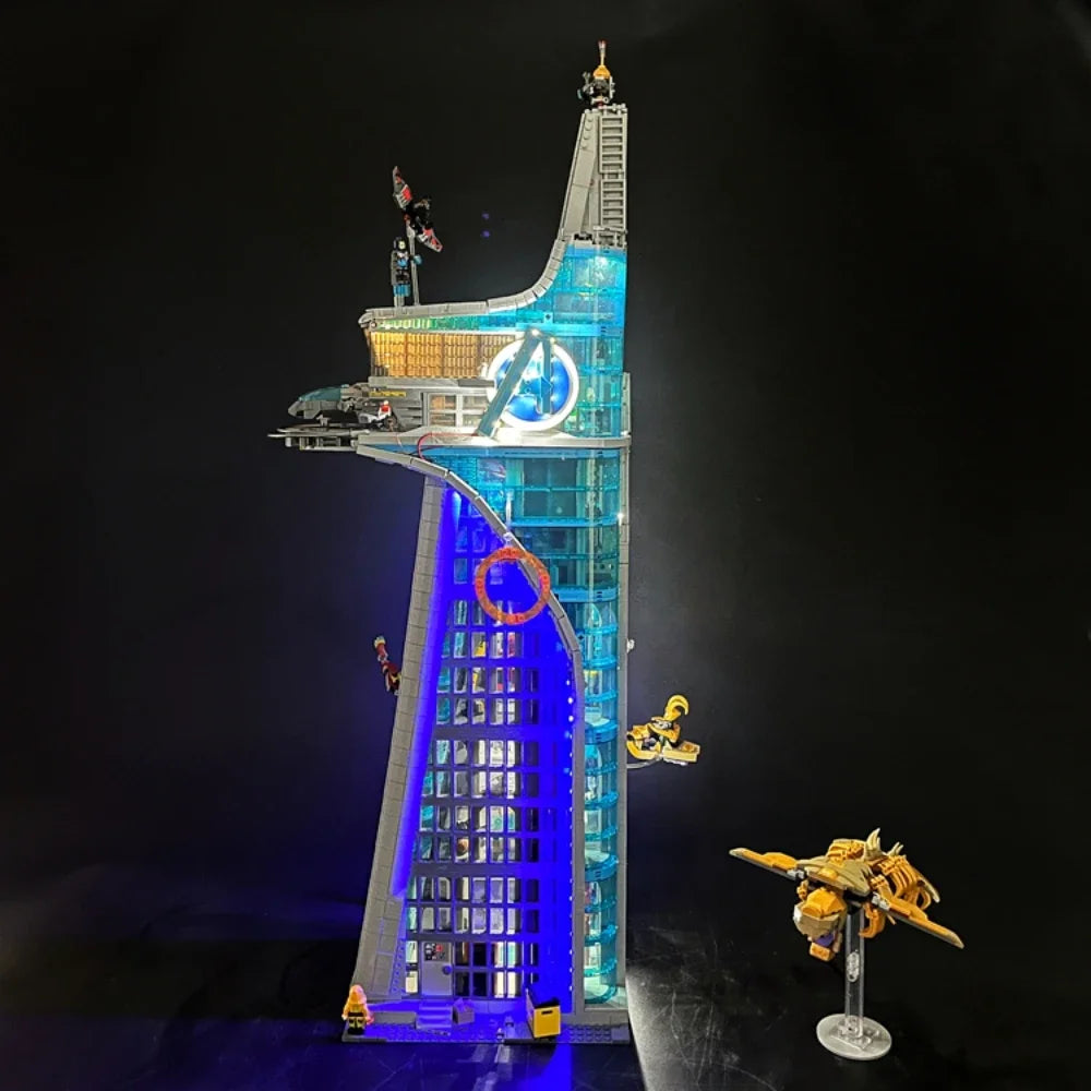 LED Light Kit for Avengers Tower - Remote-Controlled Building Block Display Lights, Christmas Gift (Blocks Not Included)