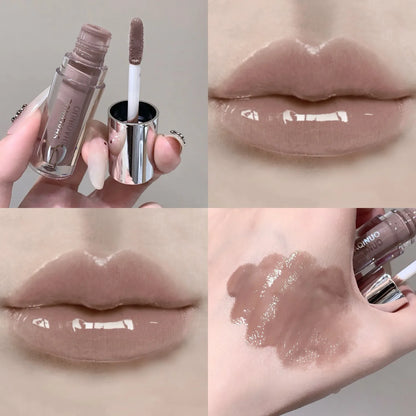 SHAQINUO Water Light Mirror Lip Gloss - Pearlescent Sparkling Moisturizing Lip Oil for Glossy Lips