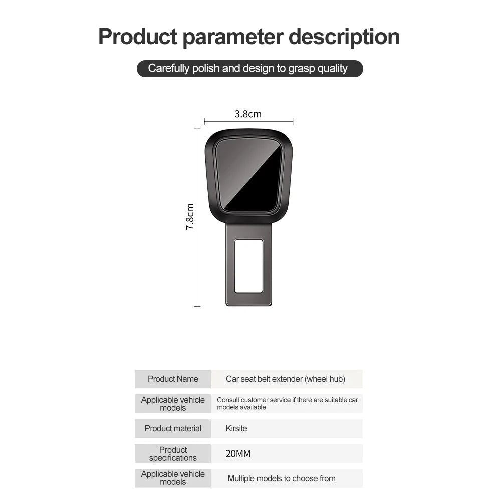 2PCS Car Seat Belt Clip Extender – Universal Safety Seatbelt Buckle Plug Adapter Insert Socket Extension for Cars