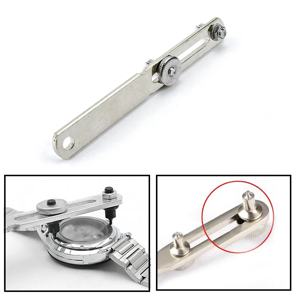 Watch Case Opener & Press Closer Tool - Adjustable Two-Jaw Spanner for Watch Repair and Back Cover Removal