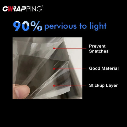 30x200cm Car Headlight & Taillight Tint Stickers – Waterproof Smoke Black Fog Light Film