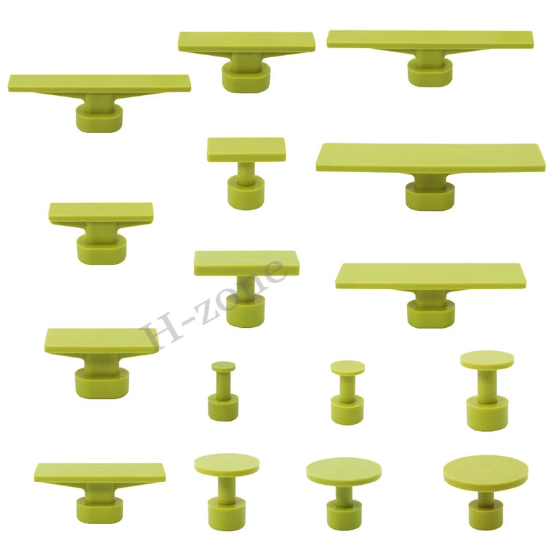 16Pcs Paintless Dent Removal Pulling Tabs Kit - Car Body Repair Tool Set for T Slide Hammer Auto Dent Repair