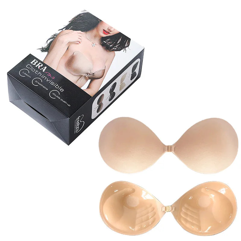 Invisible Strapless Adhesive Bra for Women – Push-Up Silicone Pad Lift, Nude Cover, Sexy Chest Stickers