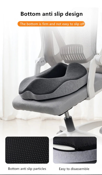 Memory Foam Hemorrhoid Seat Cushion – Donut-Shaped Pain Relief for Sciatica, Tailbone & Bed Sores, Travel & Office Use