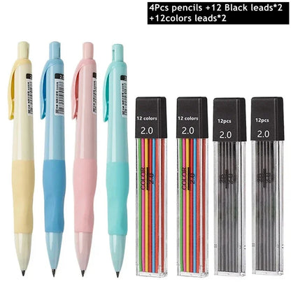 Cute Dolphin 2mm Mechanical Pencil Set – HB Drafting Pencils for Drawing, Writing & Sketching, Kawaii School Supplies