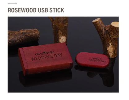 Custom Logo Wooden USB 2.0 Flash Drive with Box – 4GB 16GB 32GB 64GB Memory Stick for Wedding Photography Gifts