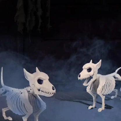 Halloween Little Wolf Skeleton Decoration – Creative Animal Skeleton Ornament for Indoor Outdoor Home & Garden Decor
