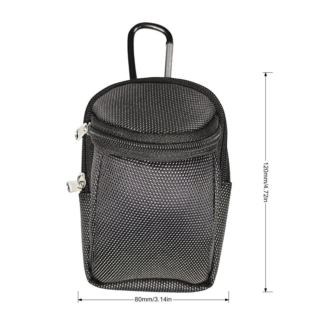 Mini Park Golf Ball Bag with Hook – Portable Nylon Waist Bag for Park Balls, Outdoor Sports Golf Accessories