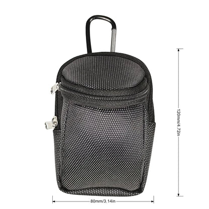 Mini Park Golf Ball Bag with Hook – Portable Nylon Waist Bag for Park Balls, Outdoor Sports Golf Accessories