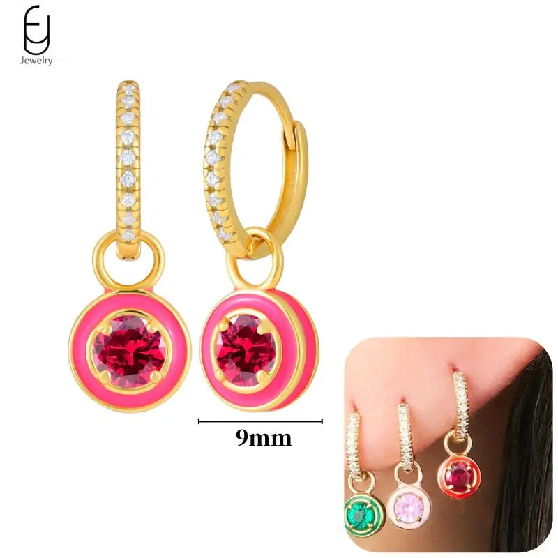 925 Sterling Silver Earrings for Women – Cute Starfish & Shrimp Pendant, Red Chili & Star Enamel Gold Fashion Jewelry