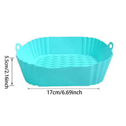 Reusable Silicone Air Fryer Liner Basket with Non-Stick Baking Tray & Pizza Pan for Kitchen Cooking