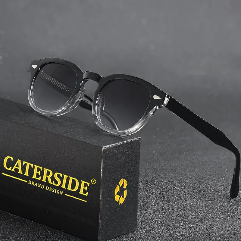 CATERSIDE Retro Round Sunglasses — Luxury Punk Pin Temple Shades for Men & Women, Sports, Leisure & Party UV400 Eyewear