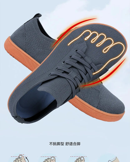 Wide Toe Barefoot Shoes for Men & Women – Minimalist Walking Sneakers with Zero Drop Sole & Breathable Mesh