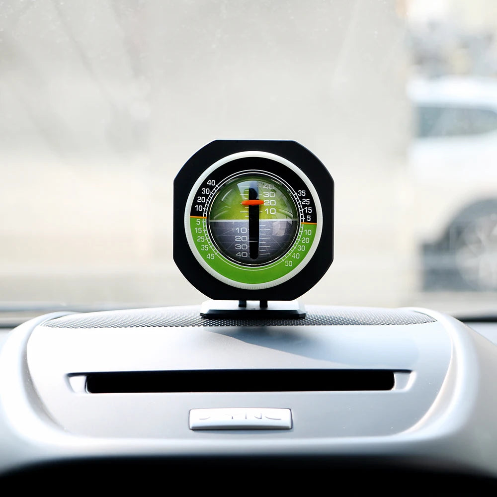High-Precision Car Inclinometer & Compass — Built-in LED Slope Meter, Vehicle Angle & Gradient Level