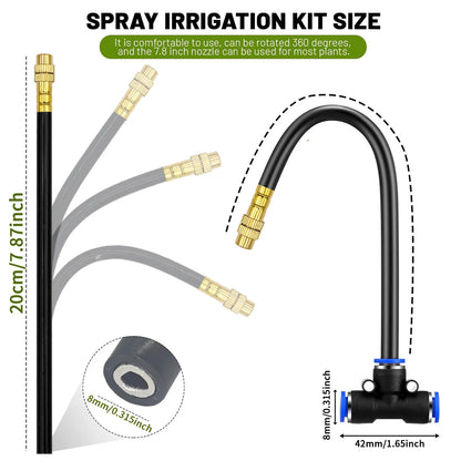 Garden Programmable Misting Timer System – 360° Adjustable Atomizer Nozzles, Outdoor Cooling & Watering Sprinkler Kit