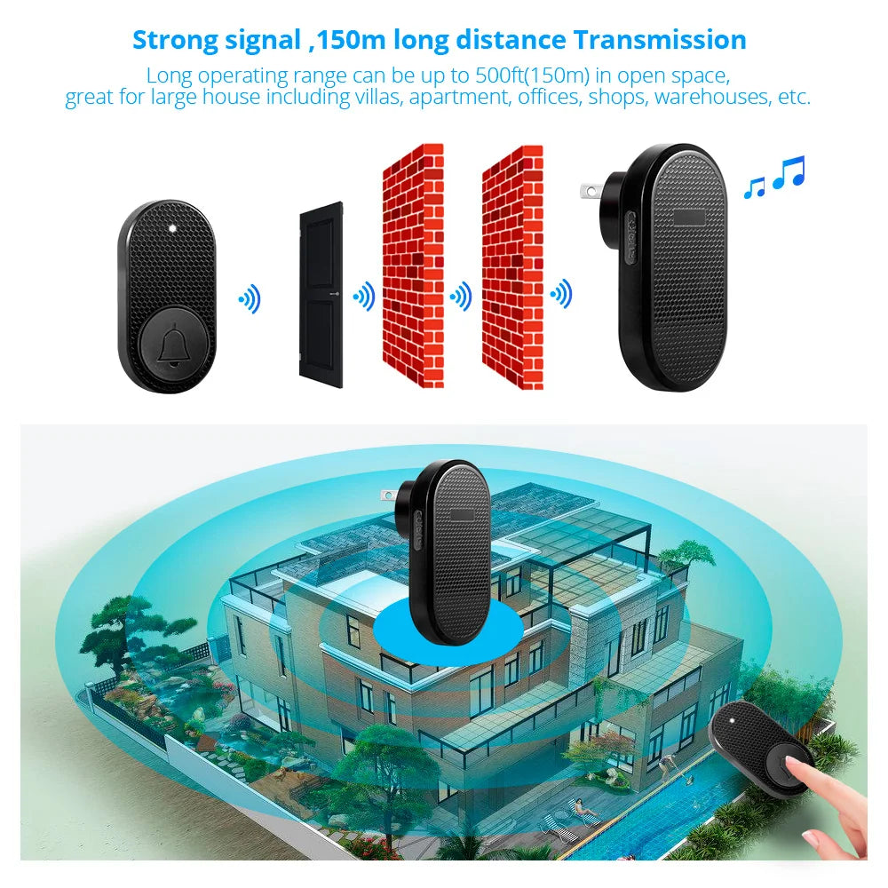 M558 Wireless Smart Doorbell — 32 Songs, 4-Level Volume, Easy Install Home Security Alarm
