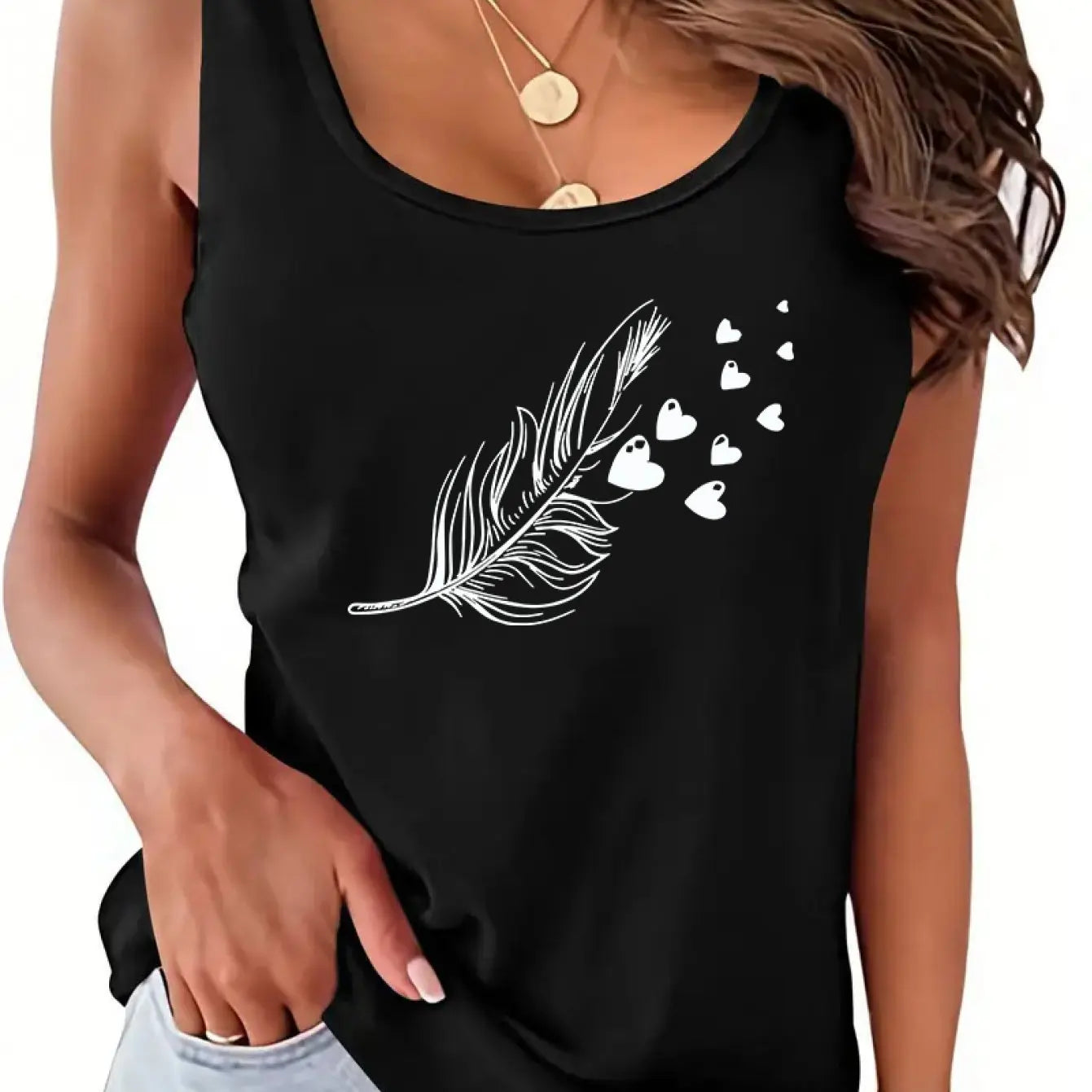 Women’s Summer Dream Catcher Printed Vest Top – Loose Fit Mesh Sleeveless Casual T-Shirt for Comfortable Wear