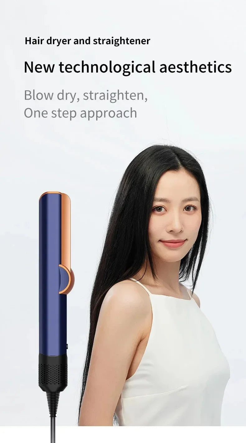 2-in-1 Professional Negative Ion Hair Straightener & Dryer – Heat-Up Flat Iron Styling Tool
