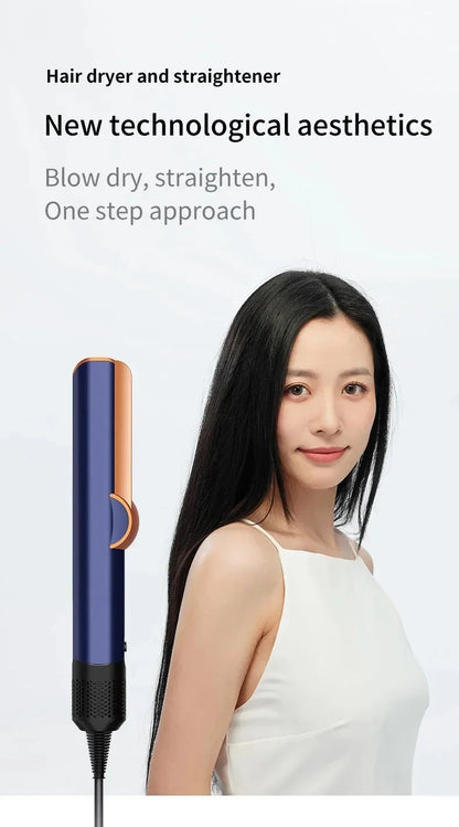 2-in-1 Professional Negative Ion Hair Straightener & Dryer – Heat-Up Flat Iron Styling Tool