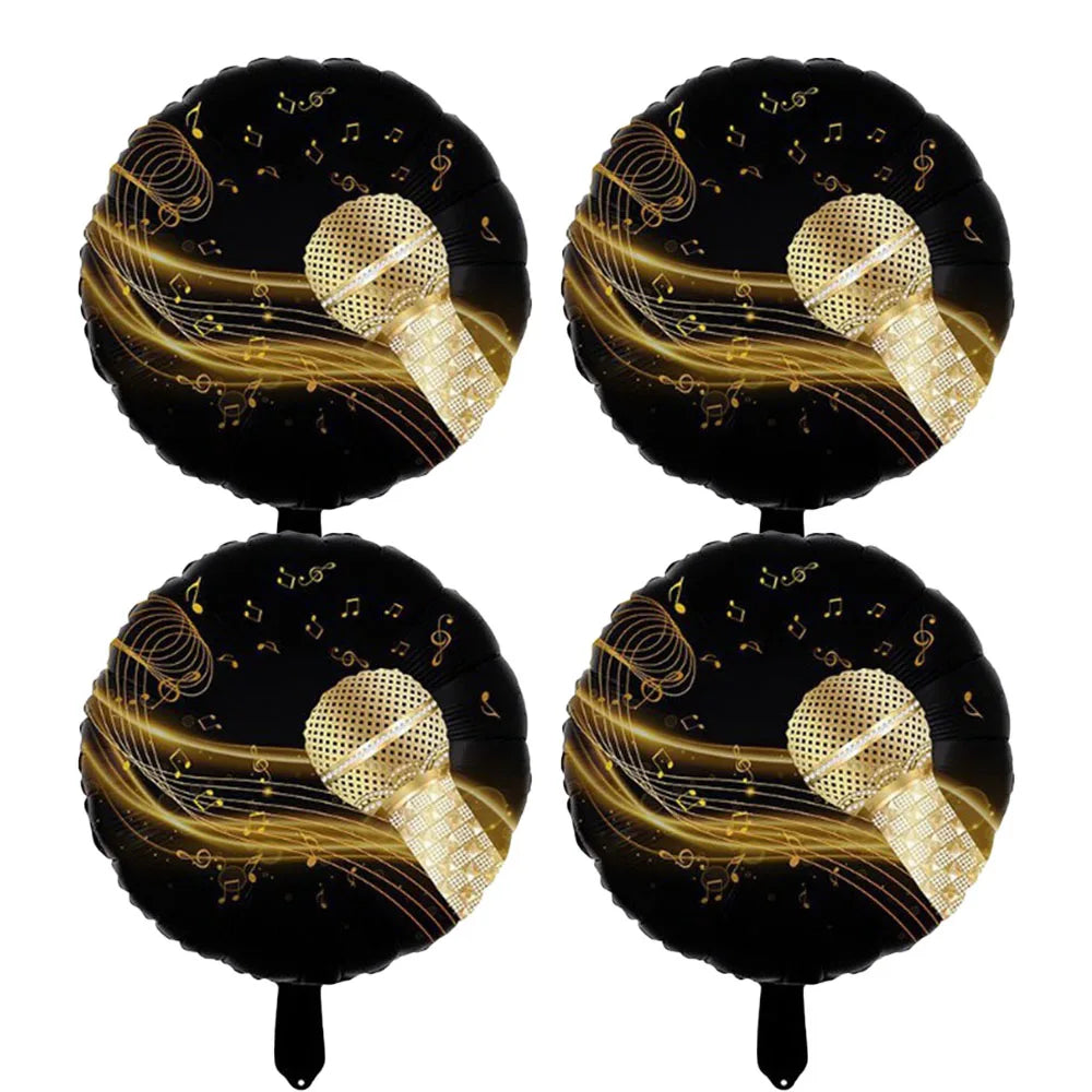 4-Piece Movie Night Party Decorations - Projector, Sunglasses and Popcorn Foil Balloons for Birthday Celebrations