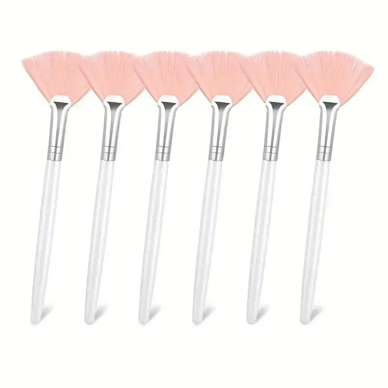Facial Mask Applicator Brushes - Soft Fan-Shaped Flat Head Cosmetic Brushes for Skincare and Beauty Tools