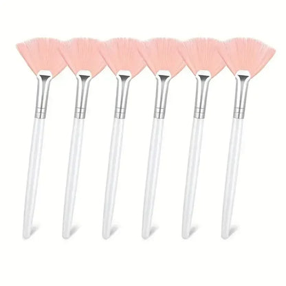 Facial Mask Applicator Brushes - Soft Fan-Shaped Flat Head Cosmetic Brushes for Skincare and Beauty Tools