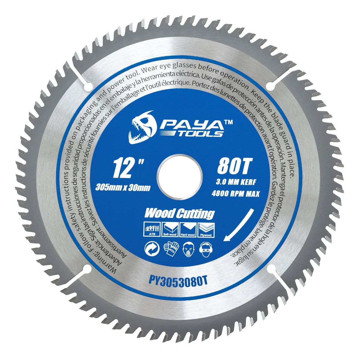 PAYA TCT Circular Saw Blade - ATB Framing Blade for Wood Cutting, TÜV Rheinland Tested & Certified