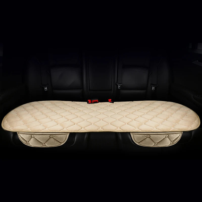 Thick Plush Car Seat Cushion Set - Warm Anti-Slip Three-Piece Winter Seat Covers