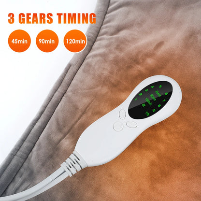 Electric Shawl Blanket - Back Pain Relief, Quick Heat, Multi-Speed Adjustable Heating Pad for Winter - Washable for Home and Office Use