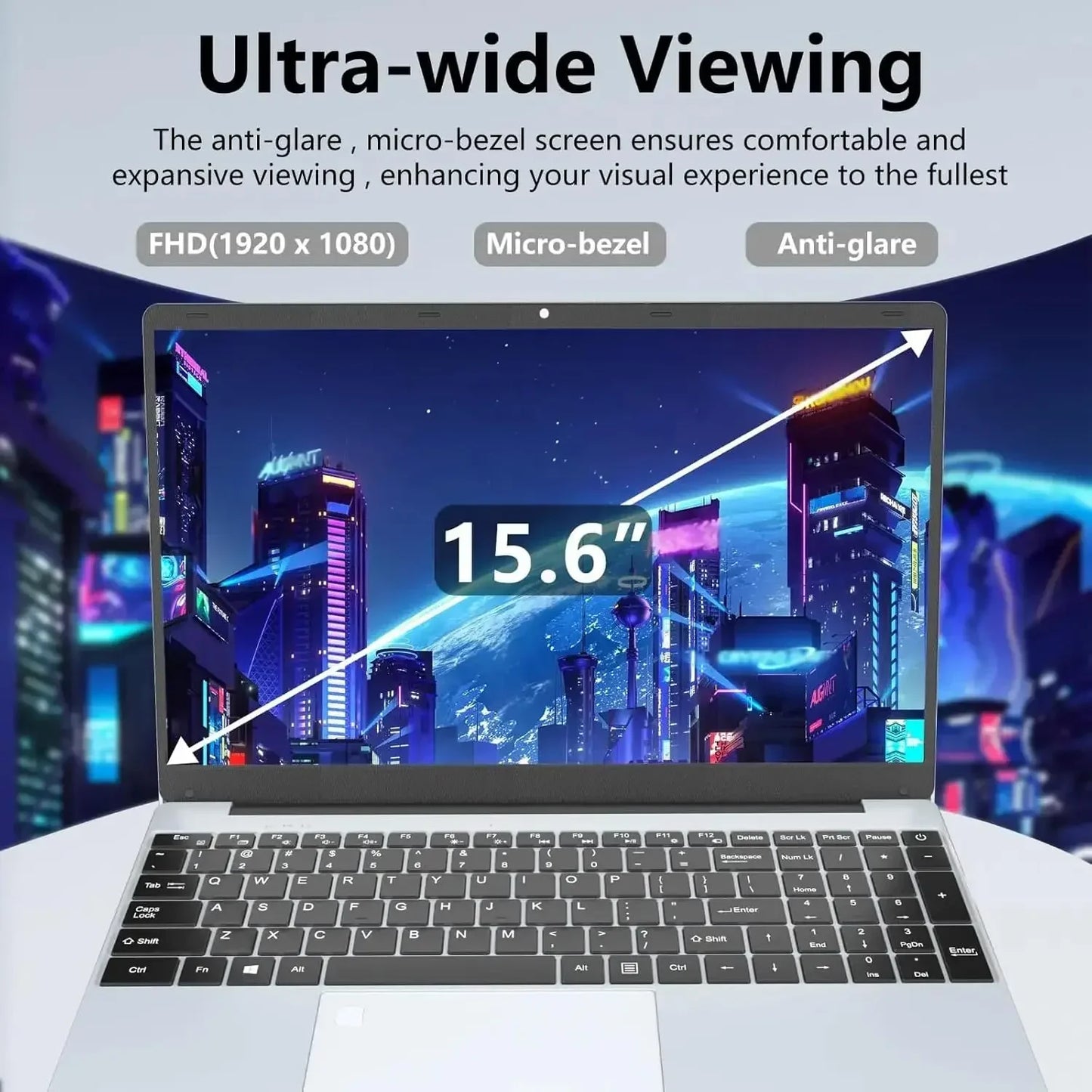 15.6" Laptop — Intel i7-8500Y, 16GB RAM, 1TB SSD, Windows 11 Pro Notebook with Fingerprint Unlock for Office & Gaming