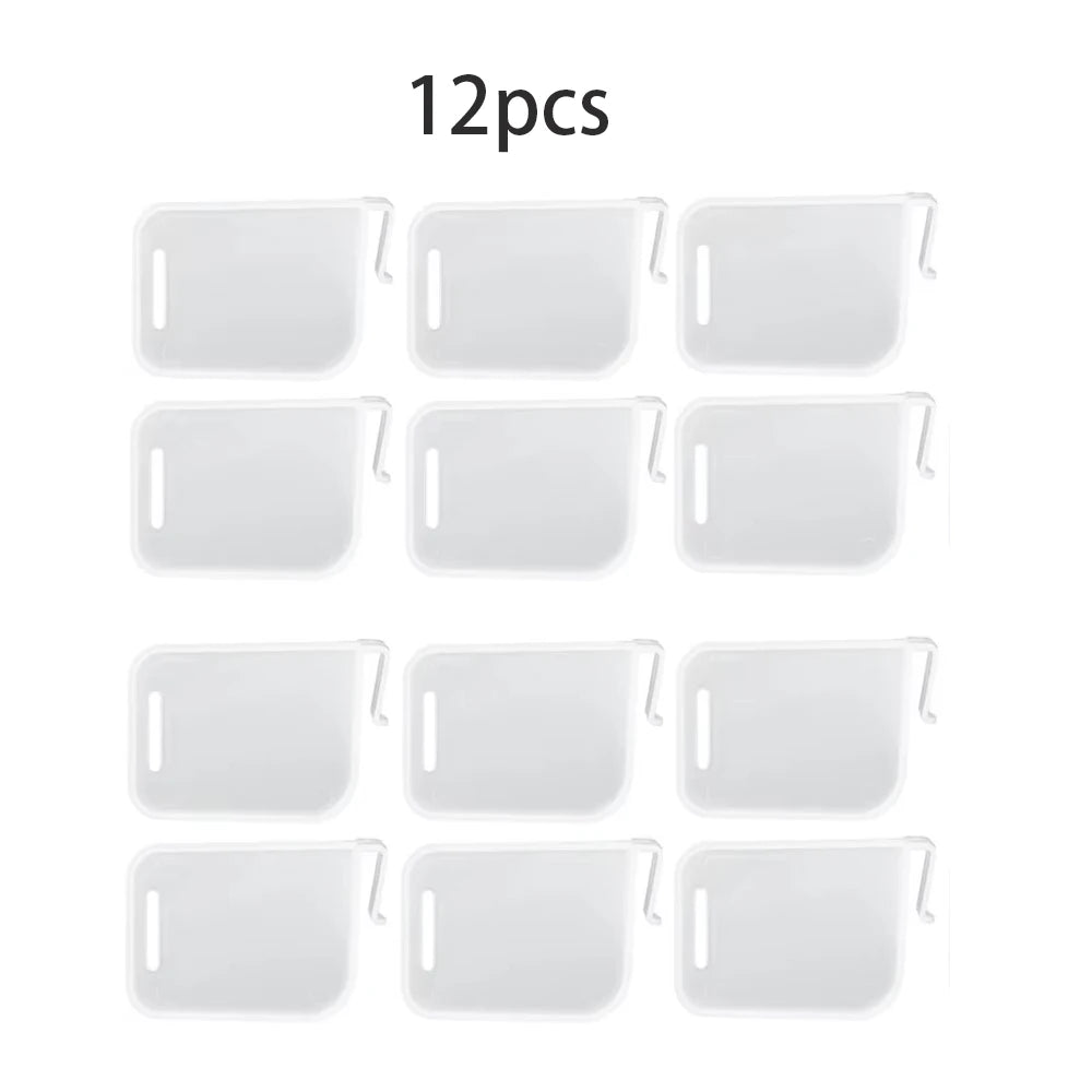 8/12/16 Pc Adjustable Refrigerator Storage Divider – Snap-On Fridge Door Shelf Organizer Bins, Plastic Container Separator