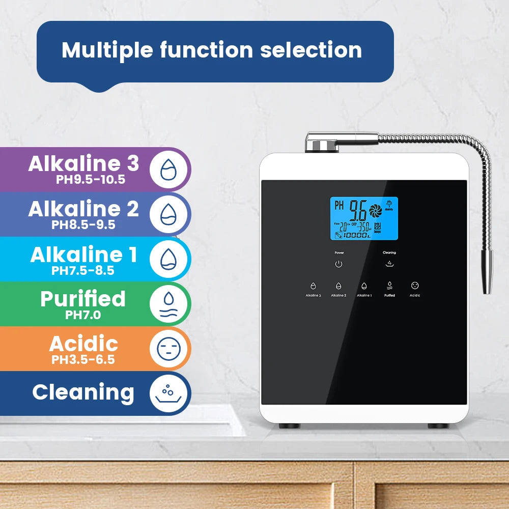 11-Plate Platinum Alkaline Water Ionizer Machine — Household PH 4.5~10.5 Acid & Alkaline Water Generator