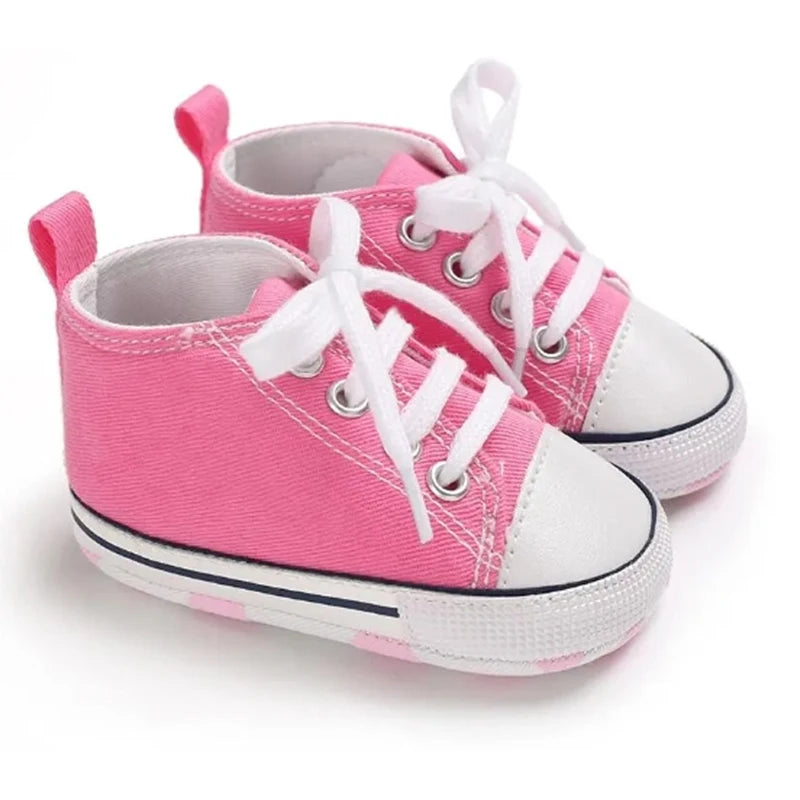 New Baby Shoes for Boys & Girls – Classic Canvas Casual Sneakers, Soft Sole Non-Slip Toddler Walkers D2486