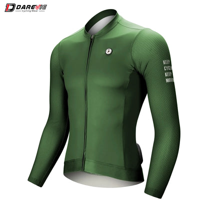 DAREVIE SPF 50+ Long Sleeve Cycling Jersey – Breathable Training Fit, Unisex Lightweight Cycling Maillot for Men & Women Small Size