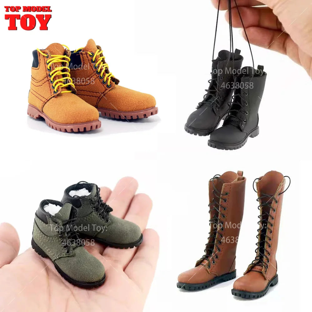 1/6 Scale Male Combat Boots – Long & Short Model Shoes for 12" Action Figure, Soldier Doll Body, In Stock