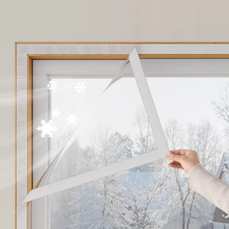 Winter Insulated Window Curtains – Thick Transparent Plastic, Windproof & Cold-Proof Sealing Screens