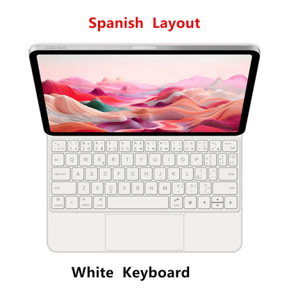 Backlit Magic Keyboard Case for iPad Pro 11/13" (2024 M4) & iPad Air M2 – Smart Folio Cover