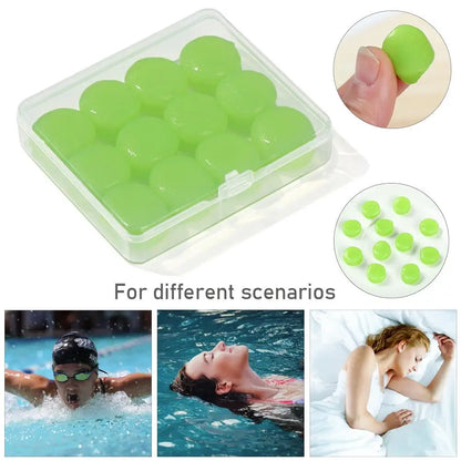 6 Pairs Soft Silicone Earplugs – Waterproof Anti-Noise Earbuds, Reusable Soundproof Ear Protection for Swimming & Hearing Safety