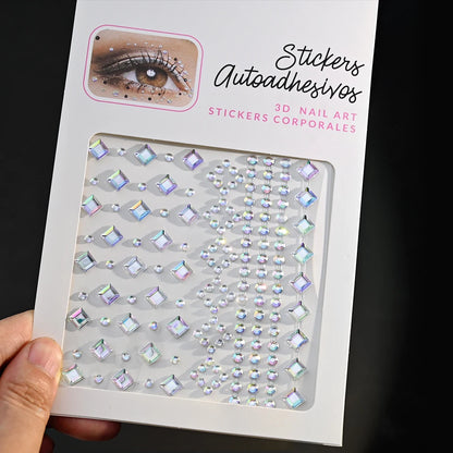 5D Face Diamond Gem Stickers - Colorful Rhinestone Body Makeup Tattoo for Festival, Nail Art & DIY Bling Style