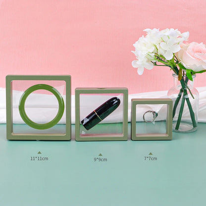 10pcs Transparent Floating Jewelry Display Boxes – Colorful 3D PE Membrane Frame Cases