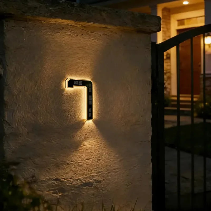 Custom Solar LED House Numbers - Waterproof Luminous Address Sign for Outdoor Wall & Door Decor