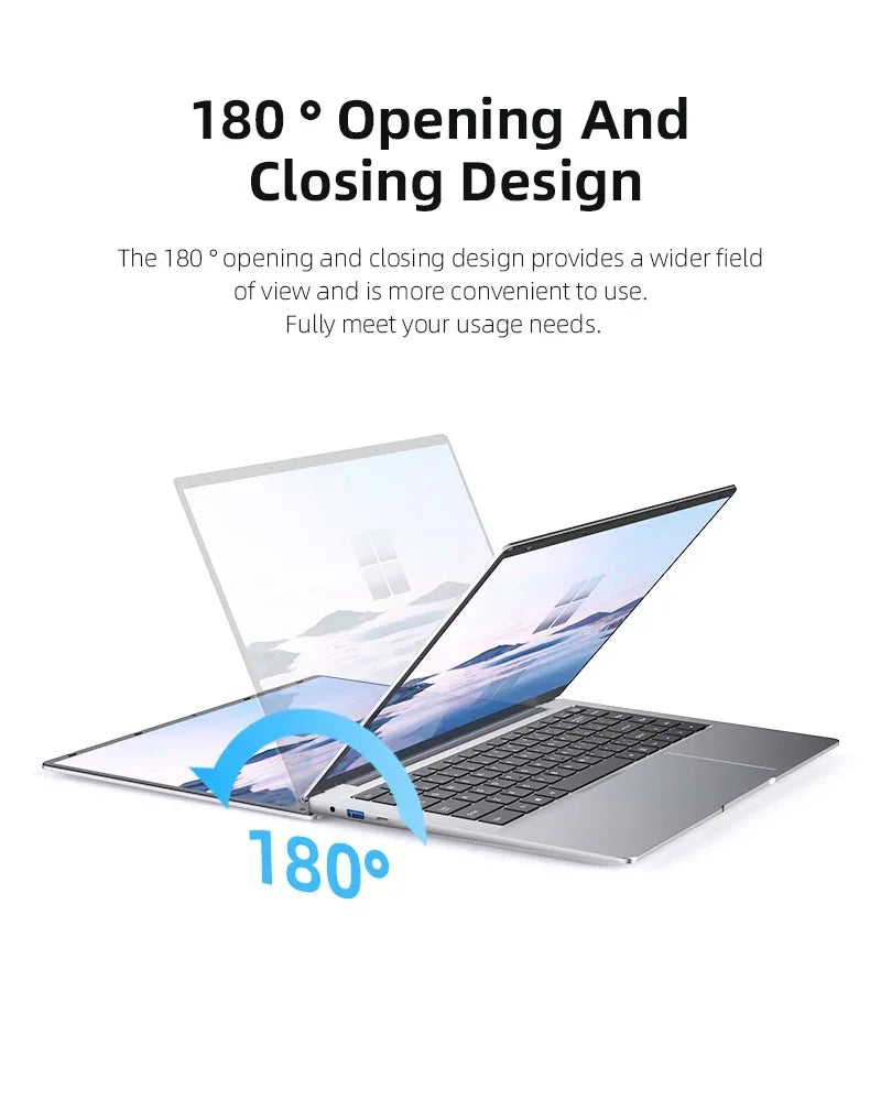 14.1" Windows 11 Laptop – Intel Celeron N4000, 12GB RAM, 512GB SSD, Full HD Notebook for Office & Study