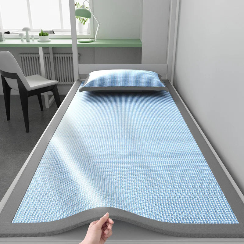 Summer Cooling Ice Silk Mat - Breathable Jacquard Sleeping Pad for Home & Travel