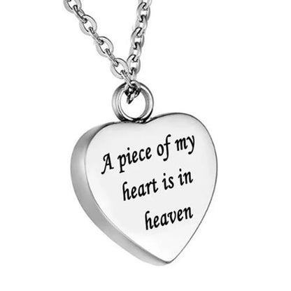 Custom Stainless Steel Heart Cremation Urn Necklace – Memorial Ash Keepsake Pendant with Funnel Fill Kit