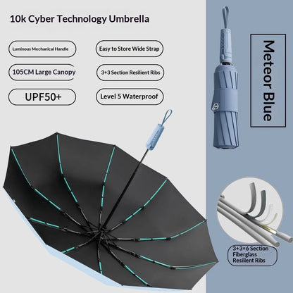 Cyber Style Automatic Umbrella - Extra-Large Reinforced Wind-Resistant & UV-Proof Rain and Sun Umbrella