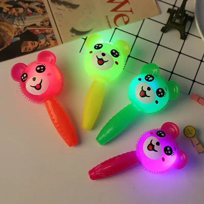 Cute Light-Up Cartoon Rabbit and Bear Toys – Fun Squeeze Handle Toys for Kids’ Birthday Gifts
